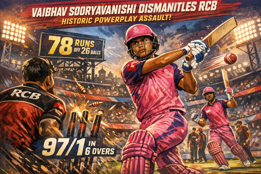 Vaibhav Sooryavanshi Dismantles RCB With Historic Powerplay Assault